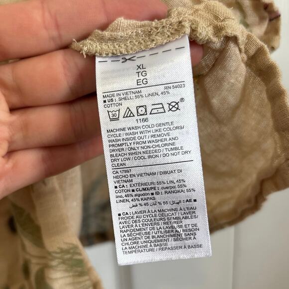 Old Navy Linen Blend Safari Animal Button Front Tank Size XL - Picture 7 of 7